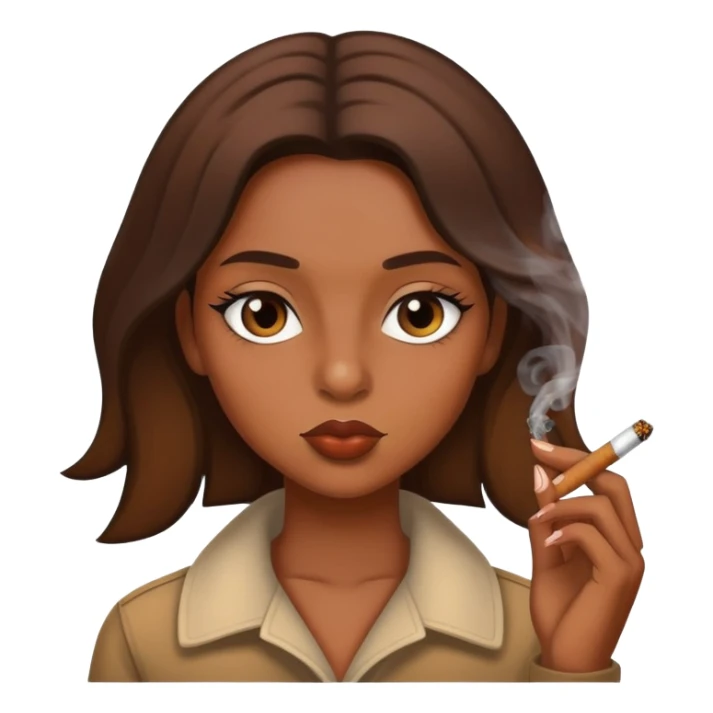 Black girly smoking weed sticker