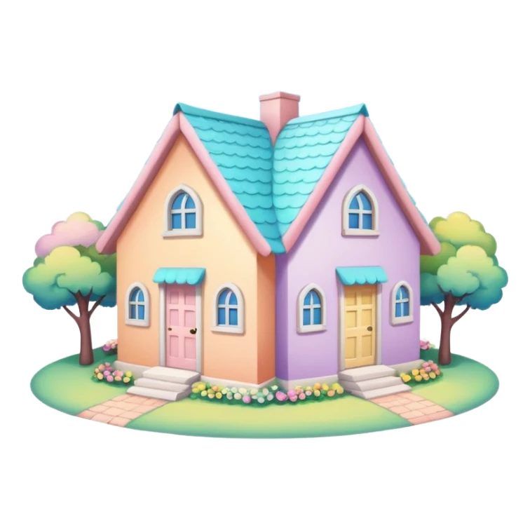 Pastel Roof Cottages sticker