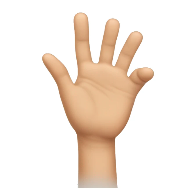 close the thumb, index and little  fingers sticker