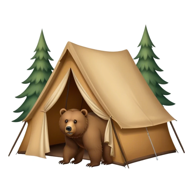 a tent being stalked by a grizzly bear sticker