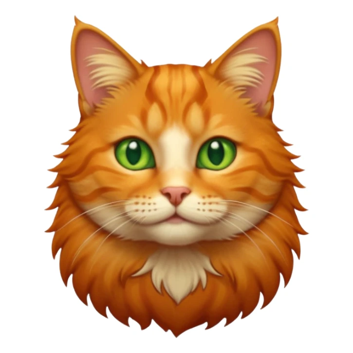 A high-resolution photo-realistic digital illustration of a ginger tabby cat, chest upward sticker