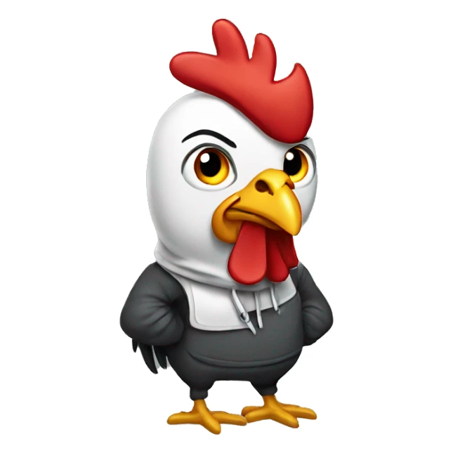 Rooster wearing a hoodie  sticker