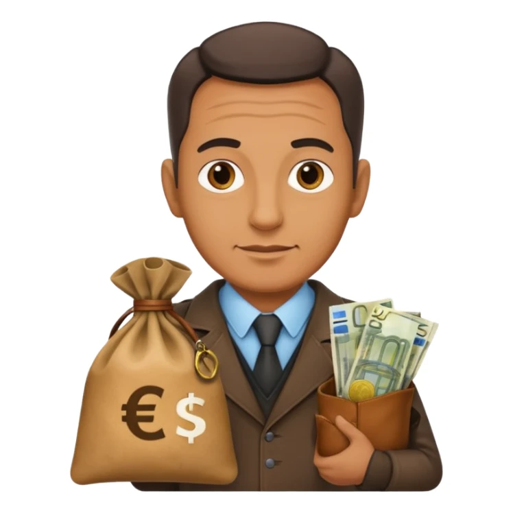 UNCLE WITH a bag of Euro MONEY sticker