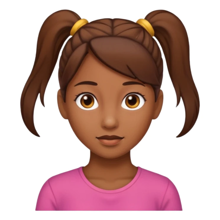 Girl Whit a brown ponytail brown êtes sticker