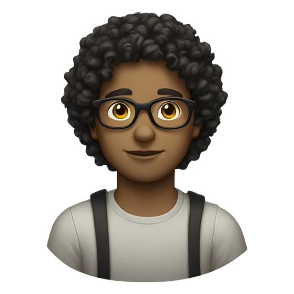 White boy with glasses and dark curly hair  sticker