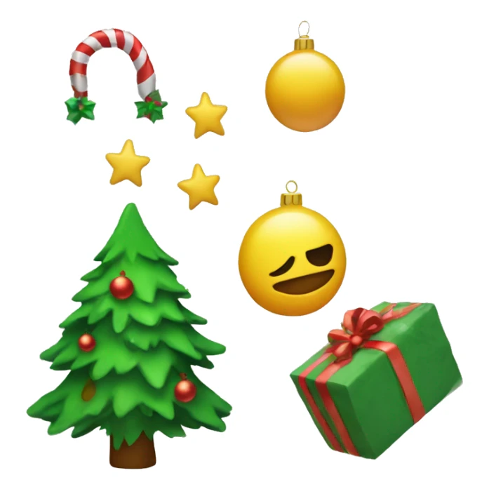 use the christmas tree emoji 🎄 as reference for a new emoji where the tree has died and christmas decorations are falling off sticker
