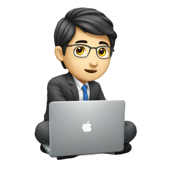 Handsome-finance-korean boy-working-with-windows laptop sticker