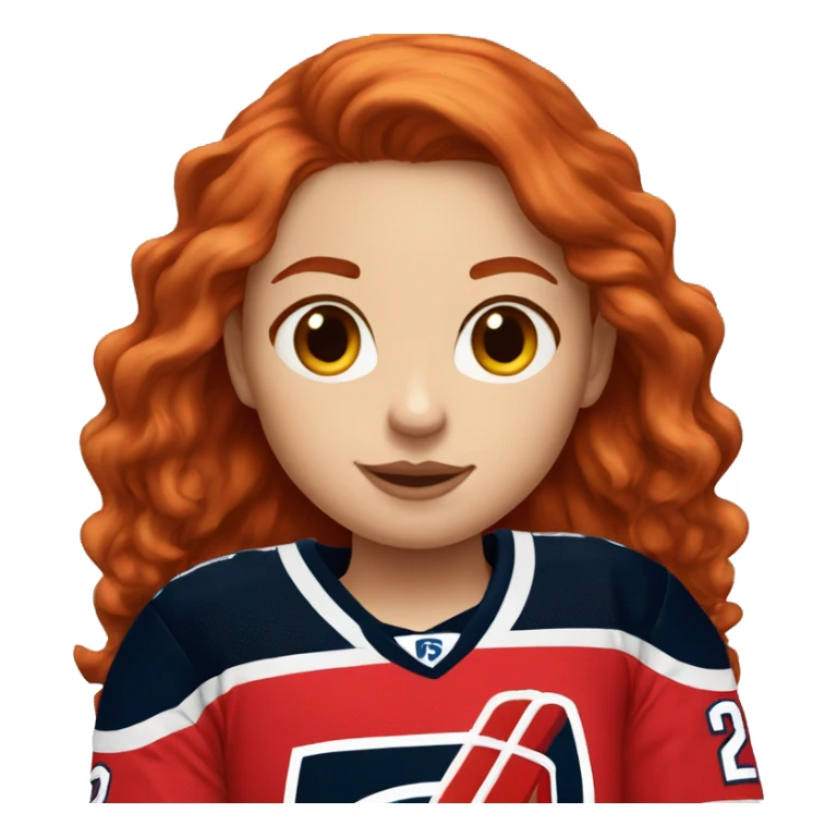 Redhead girl with capitals hockey jersey sticker