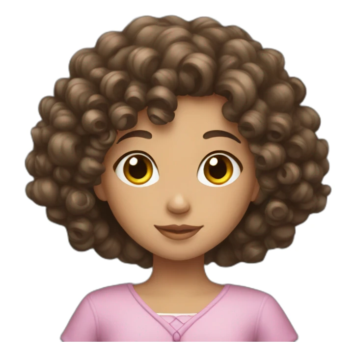 Curly hair Brunette princess with book sticker