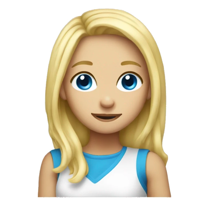 Blonde hair blue eyes girl dabbing  sticker