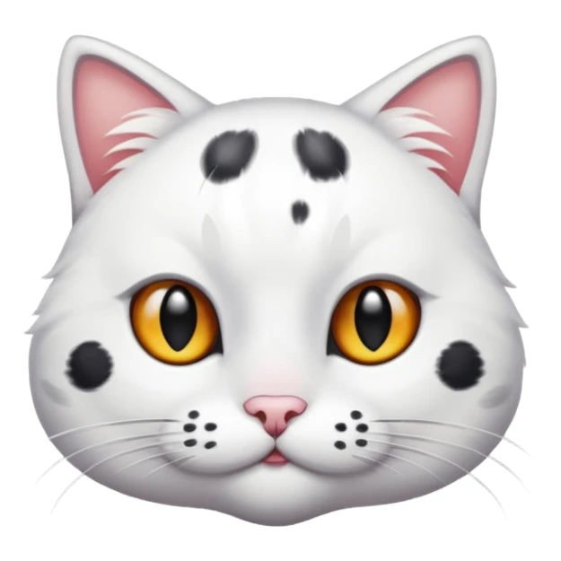 Un gato blanco con manchas en los ojos y cola negra sticker