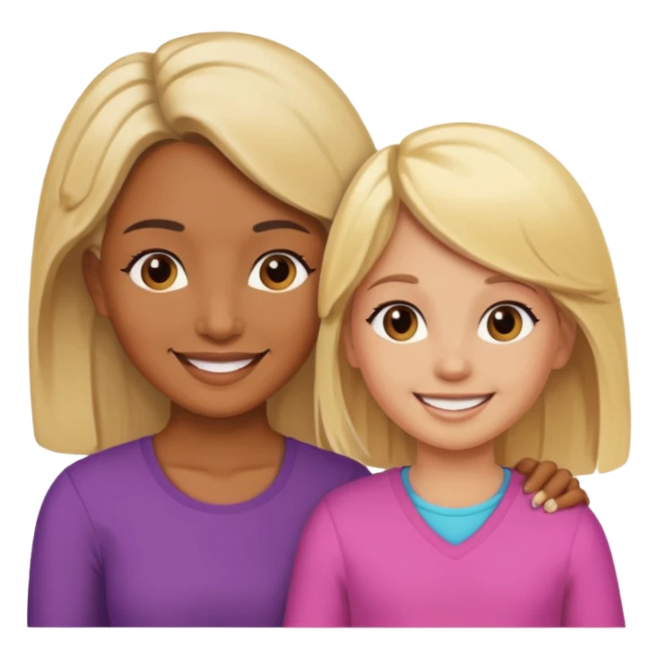 Maman brune et fille blonde sticker