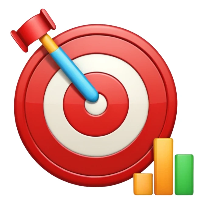 A target emoji with a bar chart emoji on the side sticker