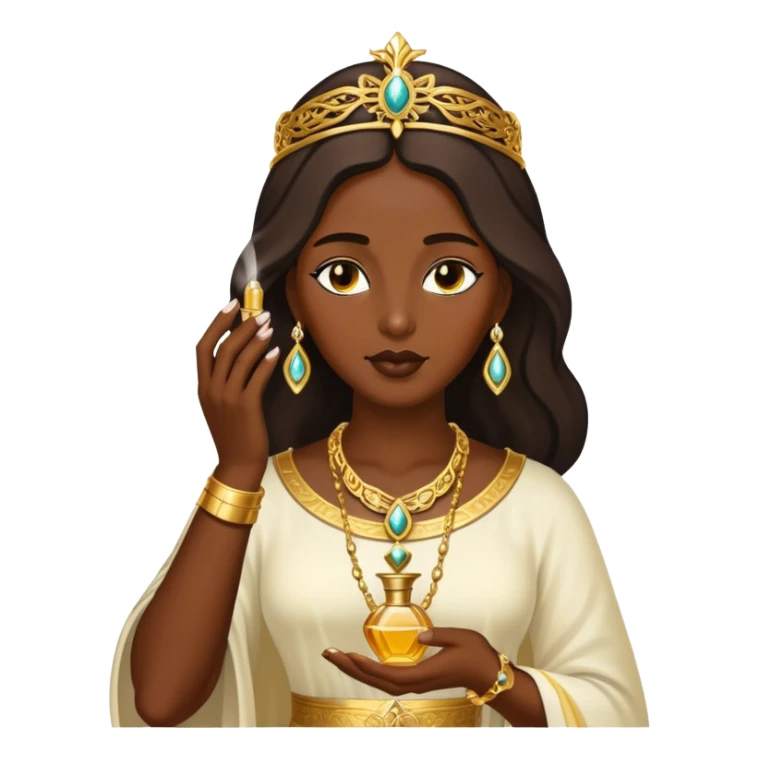 dark skinned Biblical woman anoints with perfume sticker
