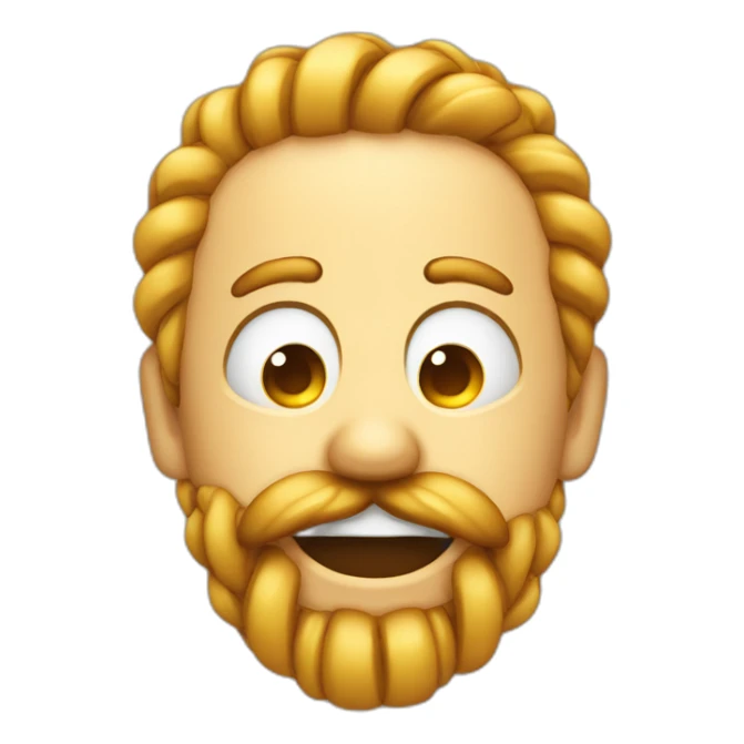 Crying laughing emoji with a long braided goatee and a minocle sticker