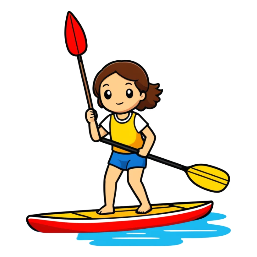 White Girl with brown hair playing paddel  sticker