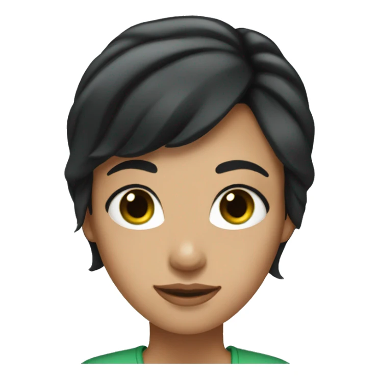 Women With middle black Hair and Green Brown eyes  sticker
