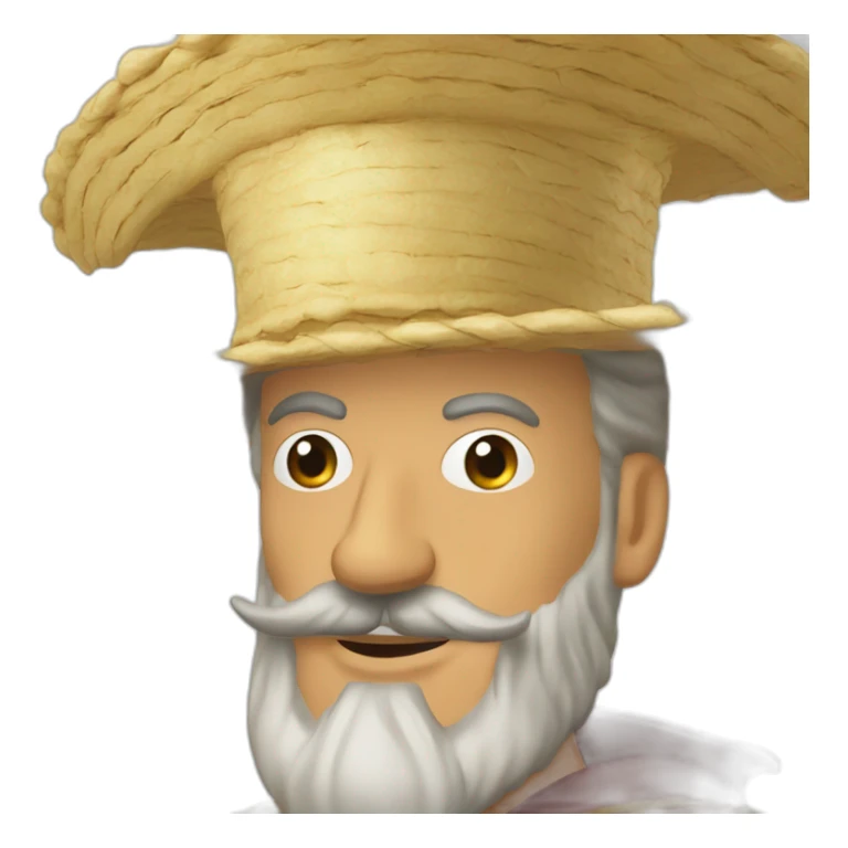 don quixote closeup of face with sombrero sticker