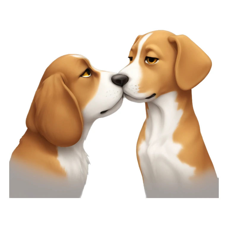 cat and dog kiss sticker