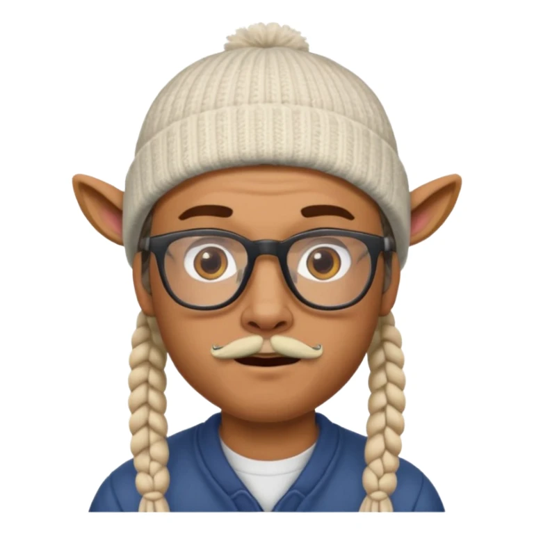 man with braids glasses beanie and goat beard sticker