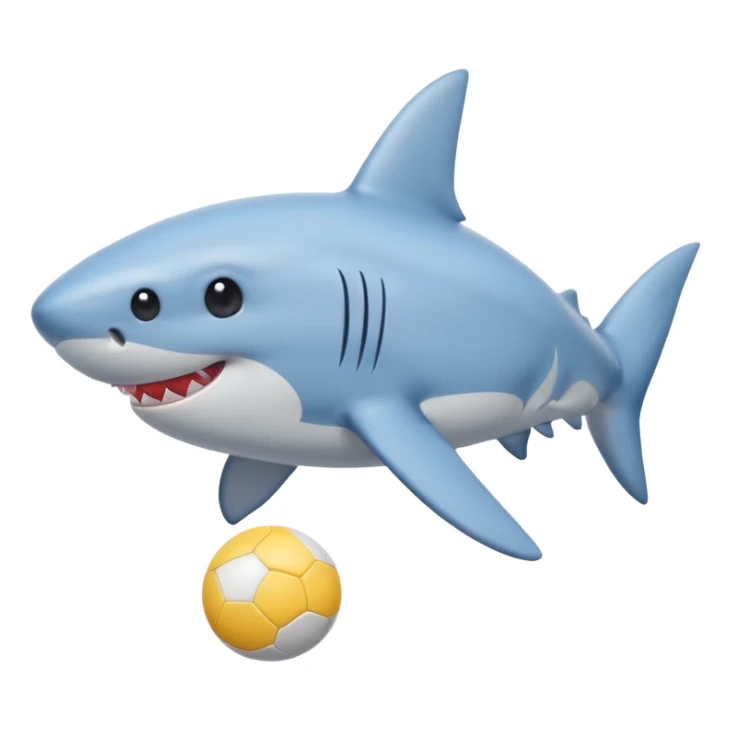 mały słodki shark z piłkom sticker