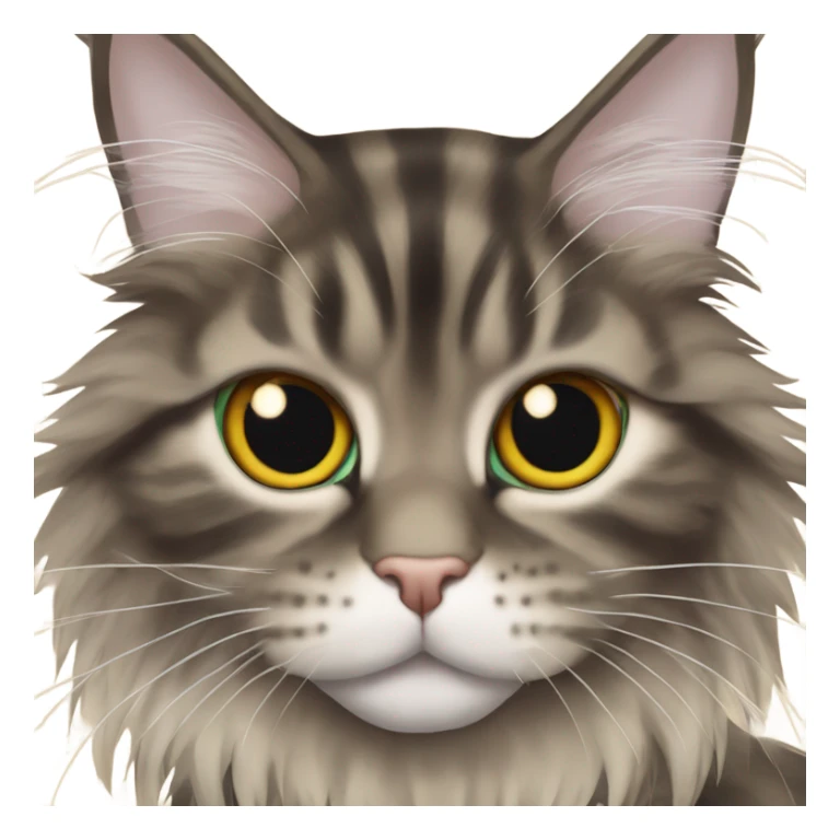 Maine Coon with eyes in a bunch sticker