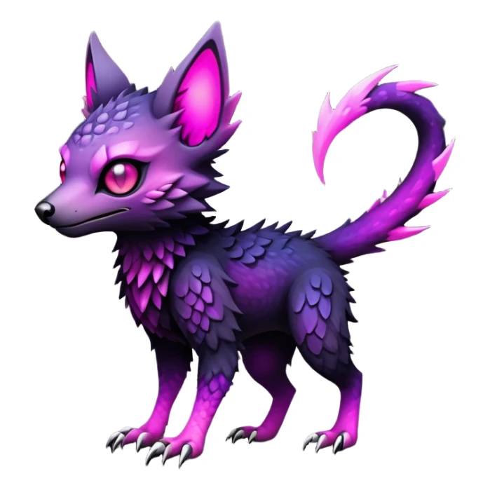 Cool Edgy Black-pink-purple-gradient badass Trico-animal-creature full body sticker
