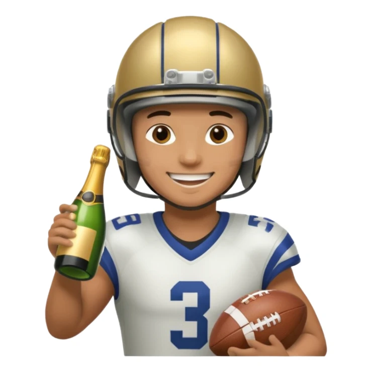 football player with champagne sticker