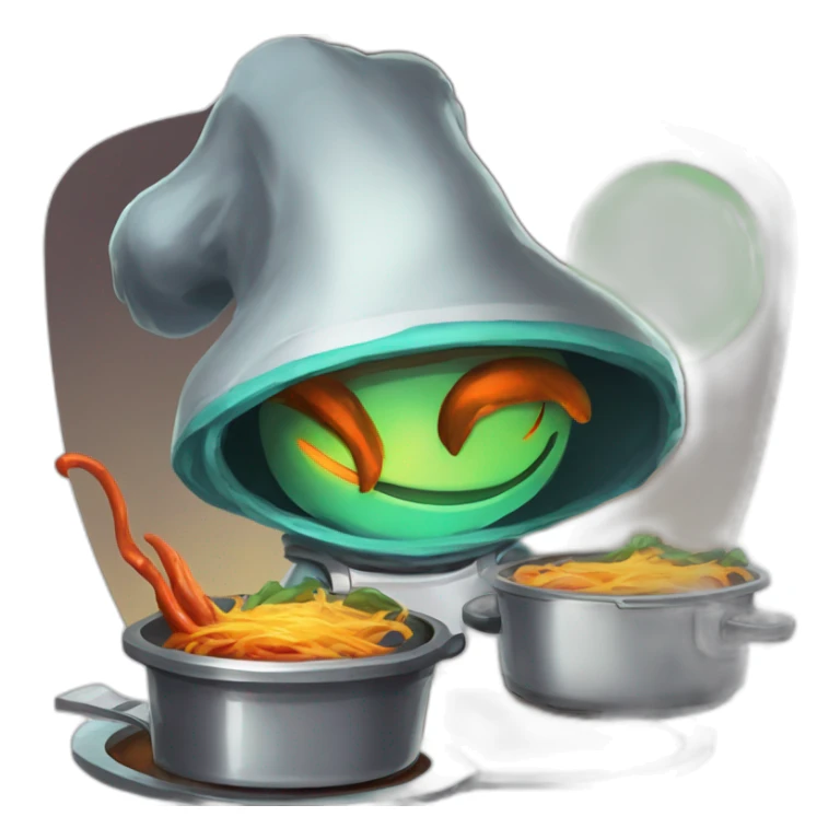 alien chef scifi roguelike rpg style inspired by slay the spire digital art sticker