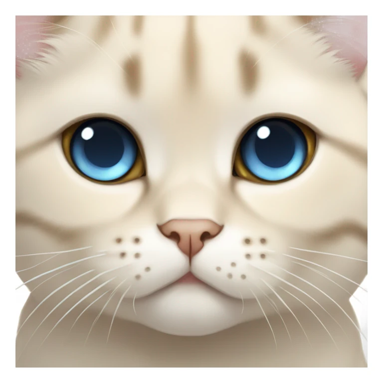 Cream color Scottish fold male cat with light blue eyes sticker