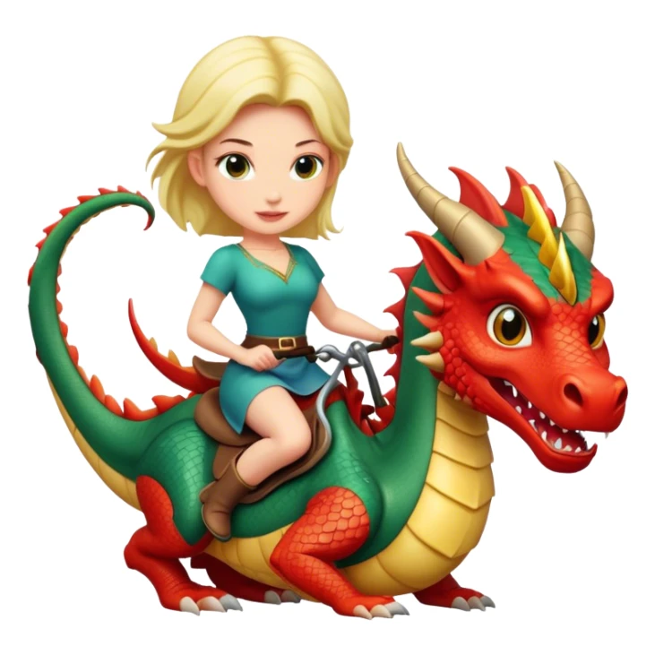 Woman dragon rider  sticker