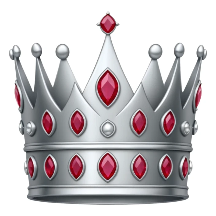 silver feminine crown with rubies sticker