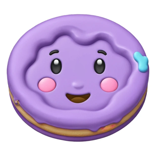  a pastel purple cookie with soft crumbly  sticker