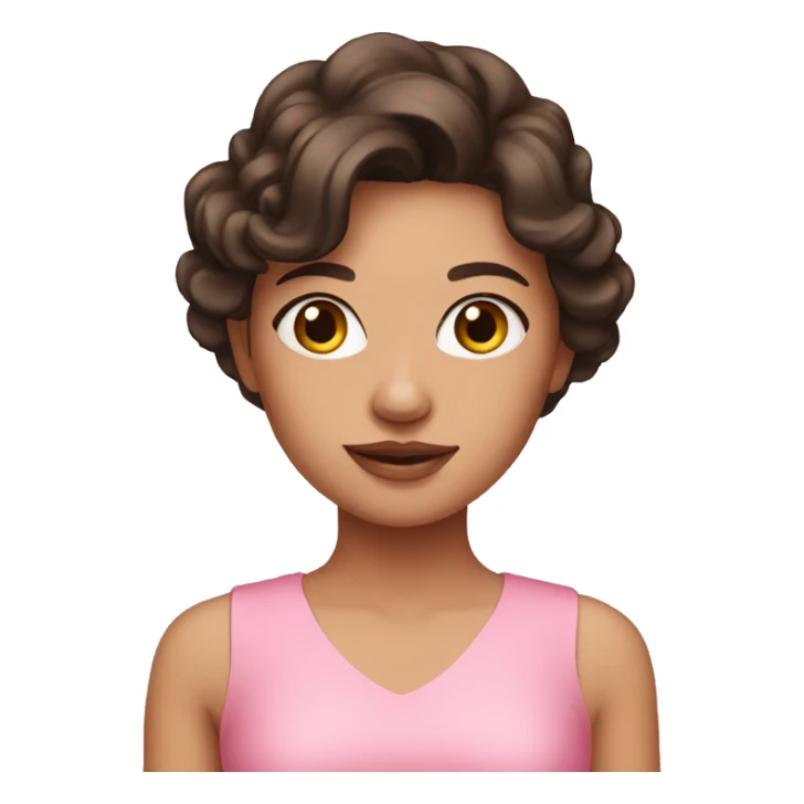 brunette girl in a pink dress sticker