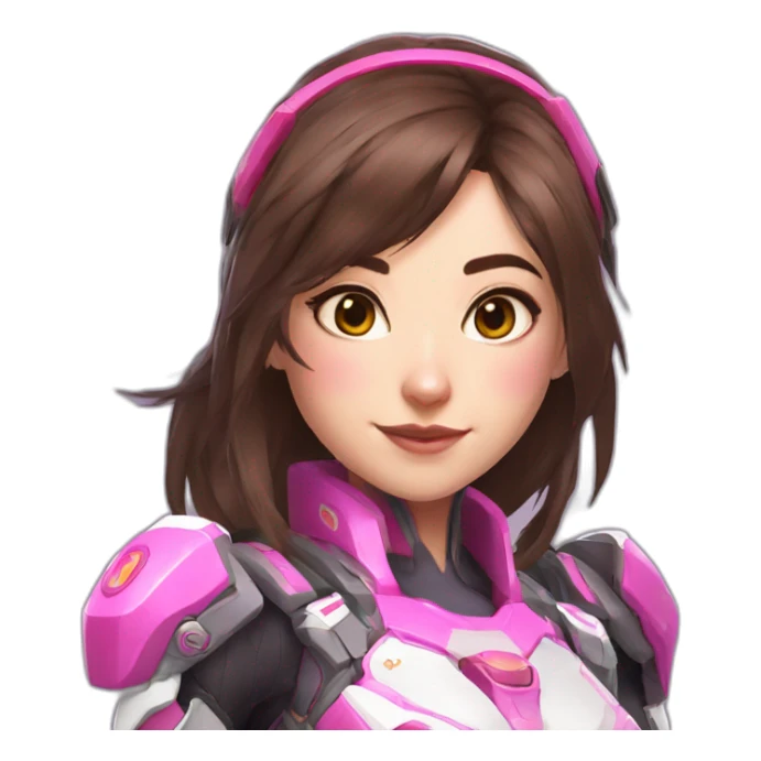 Dva from overwatch, girl gamer sticker
