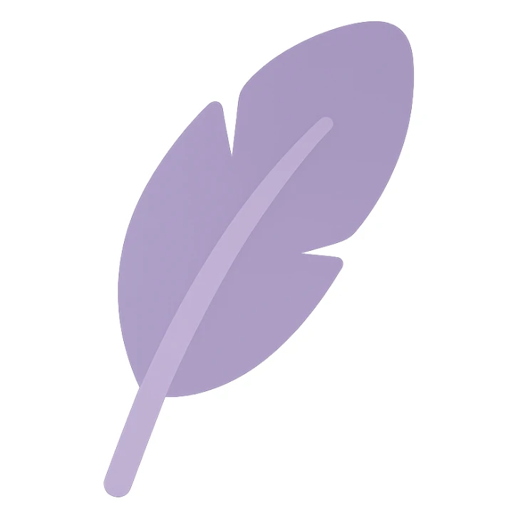 A dull purple feather sticker