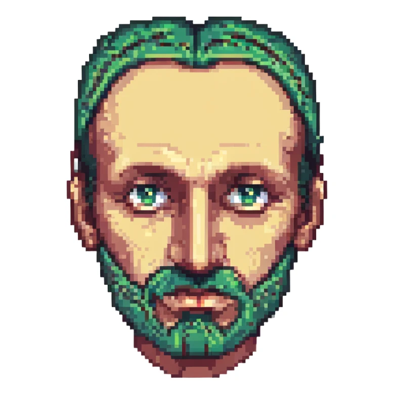 Recep İvedik, Turkish comedy character, pixel art, exaggerated facial features sticker