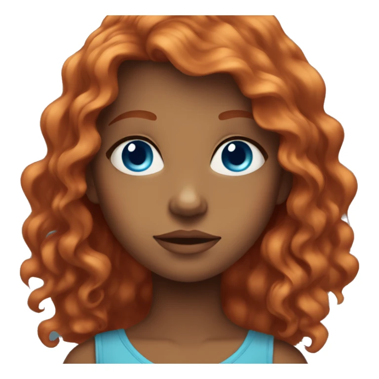 red-haired girl with thick wavy hair and blue eyes sticker