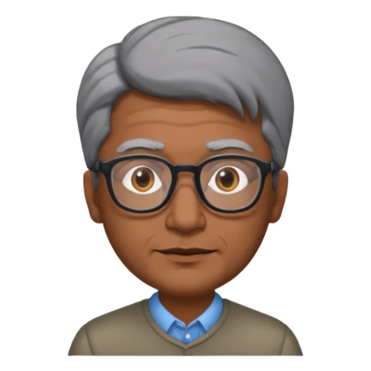 Indian man with black-grey hair and glasses  sticker