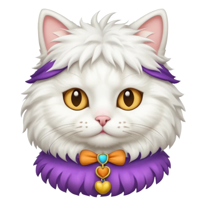 white cat with funny costume sticker