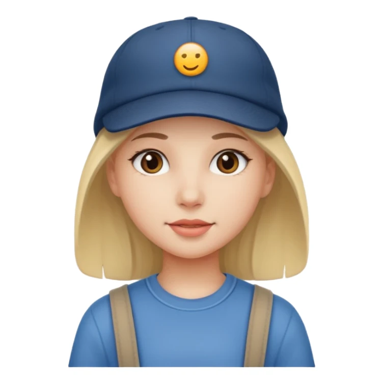 A girl wearing a cap  sticker