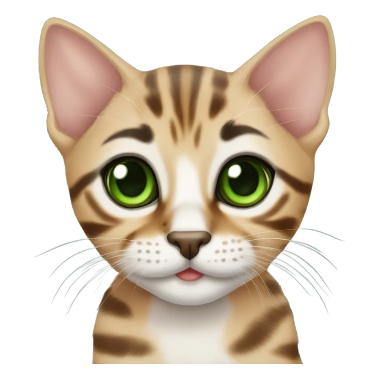 Bengal kitten with green eyes sticker