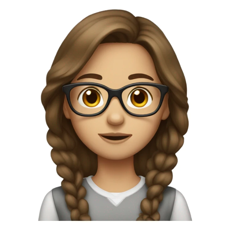girl with brown hair with glasses sticker