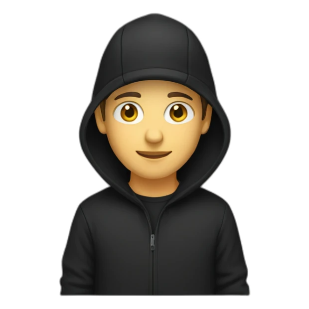 caucasian Designer wearing flat bill hat and black hoodie sticker