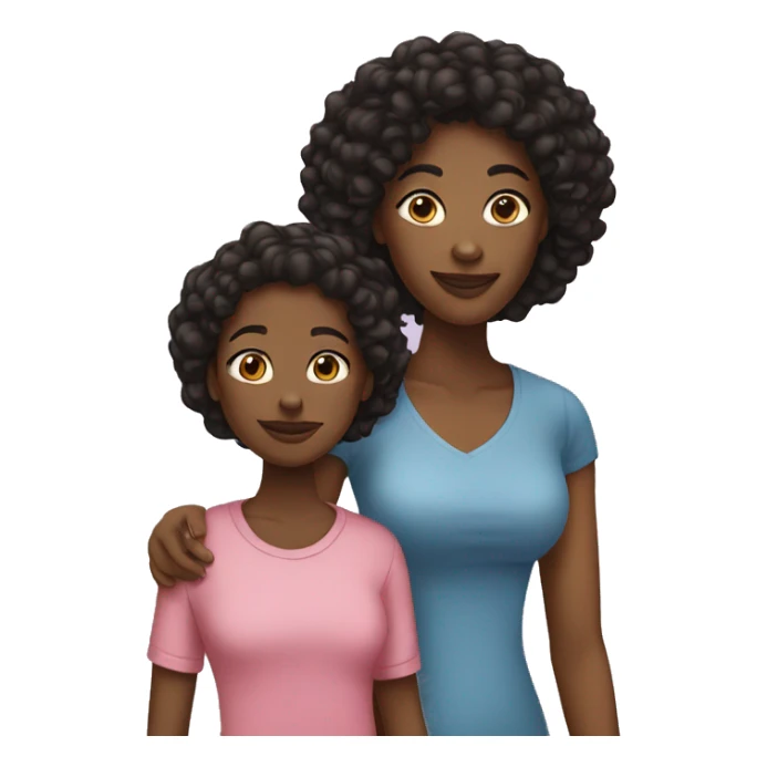 Black mother and teen daughter sticker