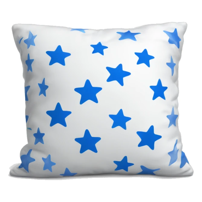 White pillow with blue stars all over it sticker