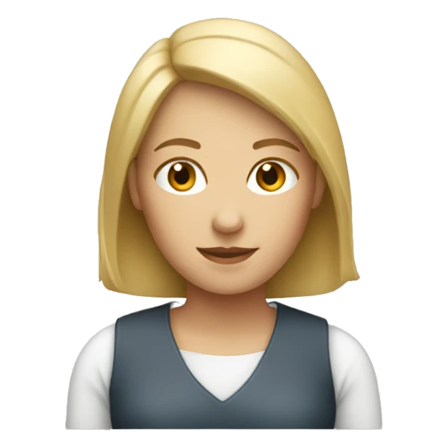 white woman working on apple tab emoji sticker
