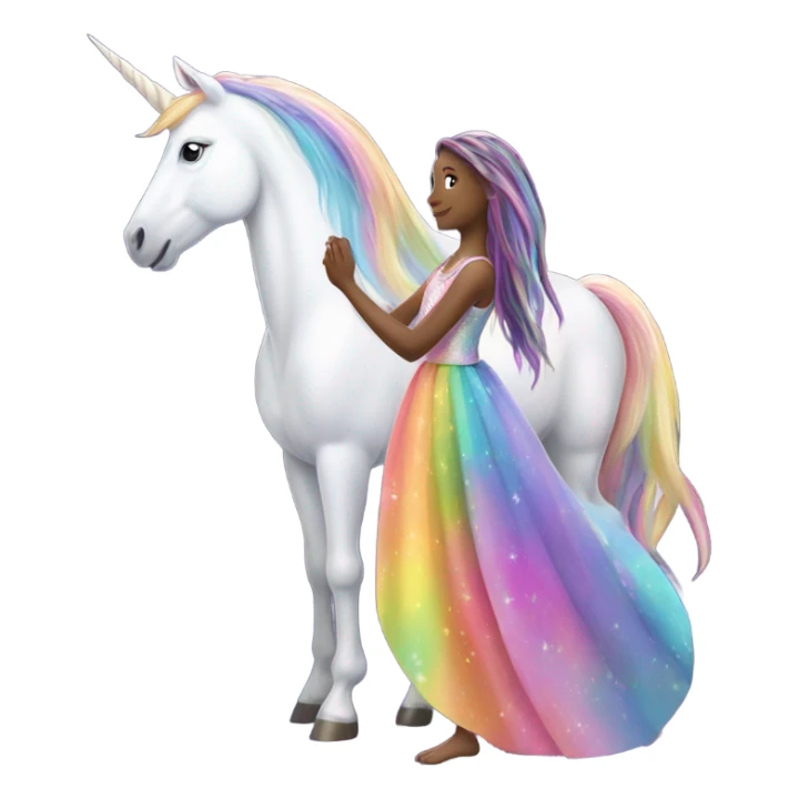 Unicorn with a girl sticker