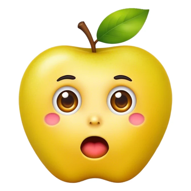 surprised yellow apple style emoji sticker