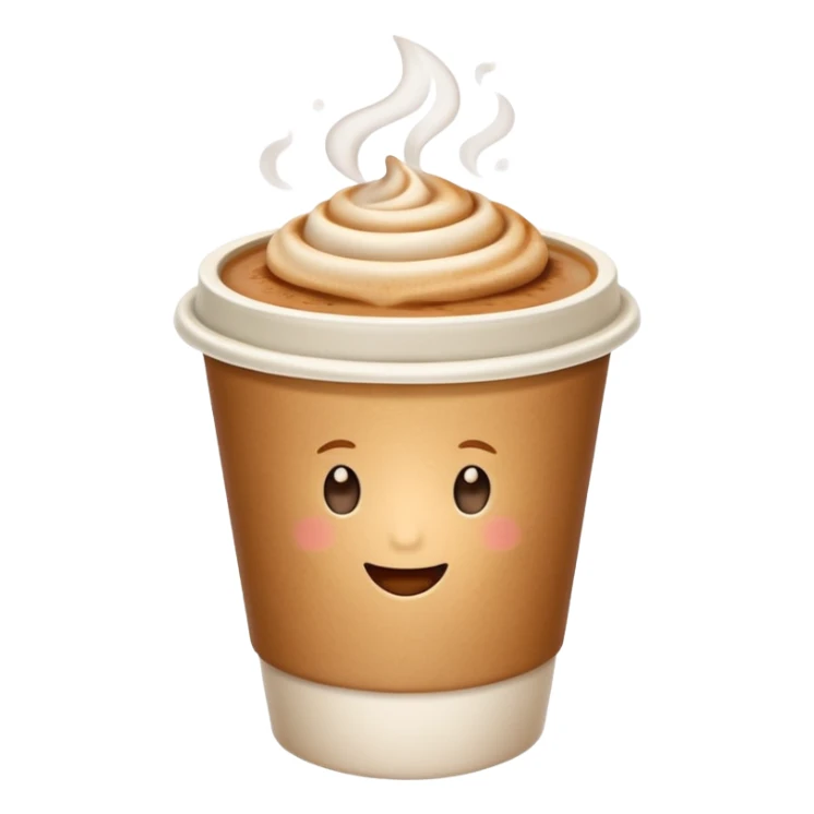 generate an ios genmoji of a chai in a paper cup sticker